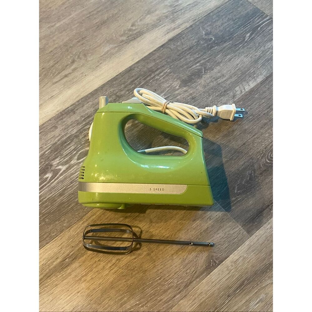 KitchenAid KHM5APGA7 5-Speed Hand Mixer Green Apple Tested Working